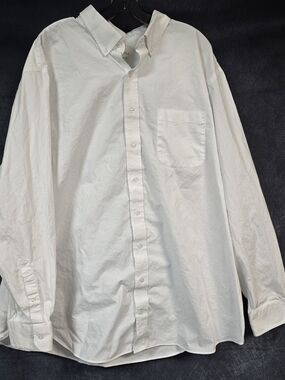 Men's White Button-Down Shirt with Chest Pocket